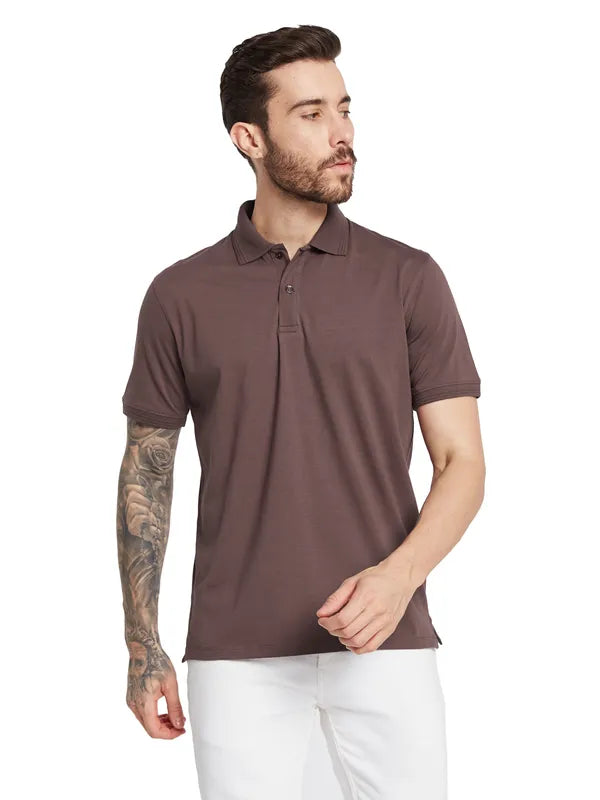 Octave Men Polo Collar Solid T-Shirt