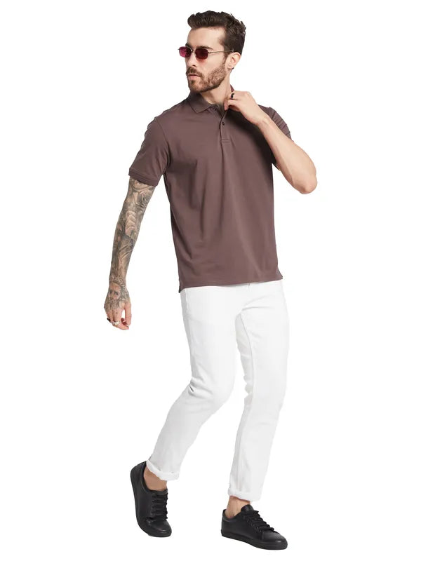 Octave Men Polo Collar Solid T-Shirt