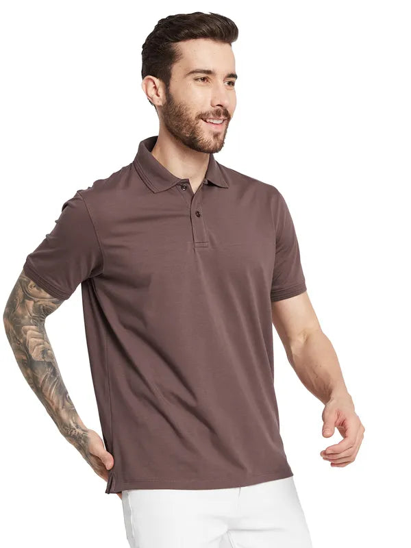 Octave Men Polo Collar Solid T-Shirt