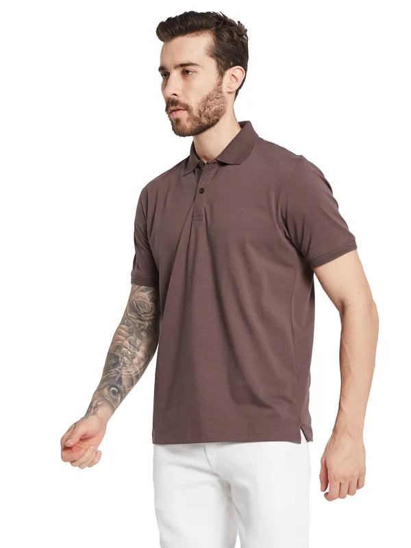 Octave Men Polo Collar Solid T-Shirt