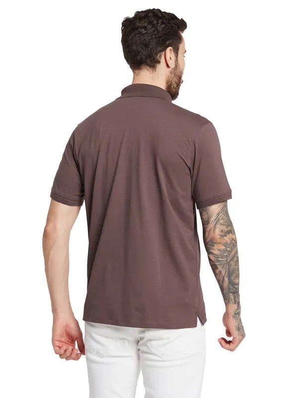 Octave Men Polo Collar Solid T-Shirt