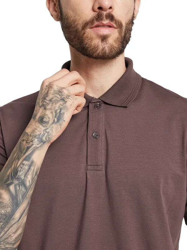 Octave Men Polo Collar Solid T-Shirt