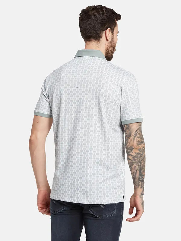 Octave Men Geometric Printed Polo Collar T-Shirt