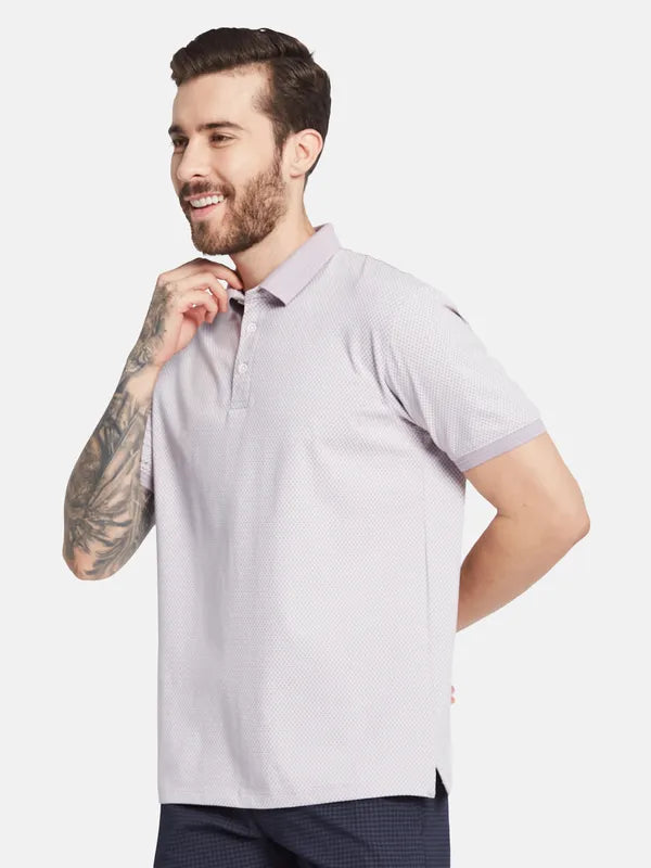 Octave Men Checked Polo Collar Pockets T-Shirt