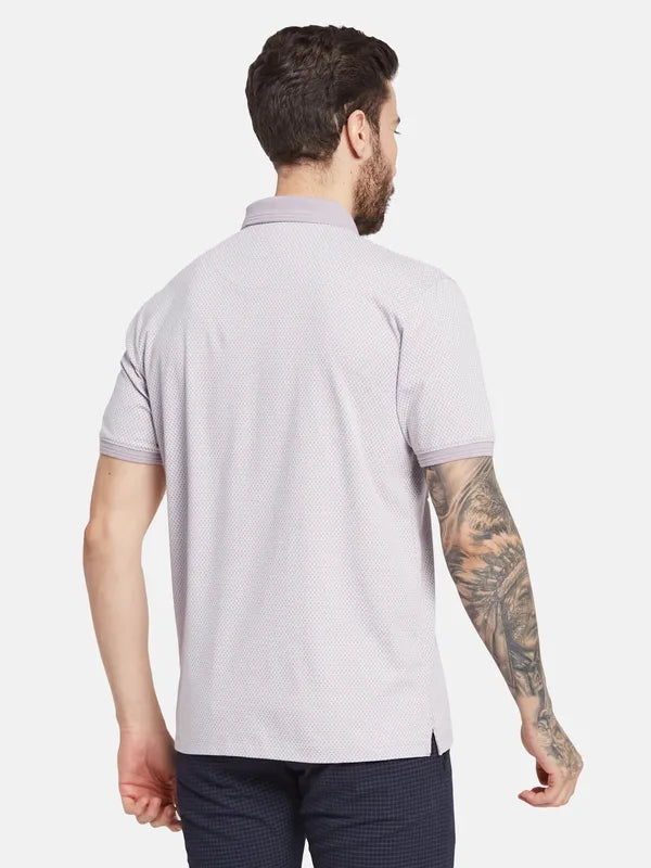 Octave Men Checked Polo Collar Pockets T-Shirt