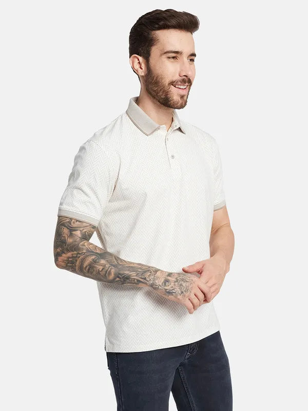 Octave Men Solid Polo Collar Pockets T-Shirt