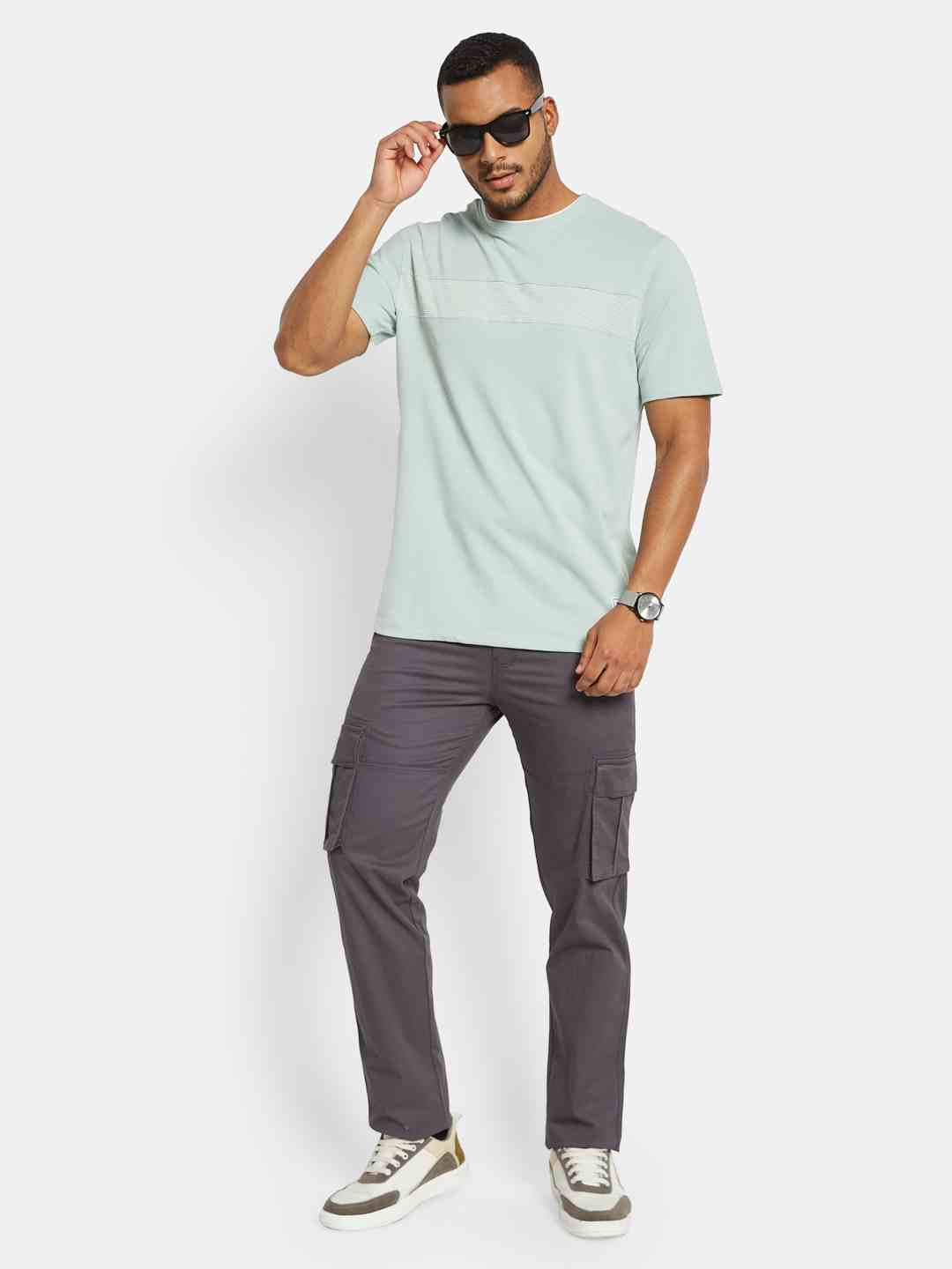 Octave Men Colourblocked T-shirt