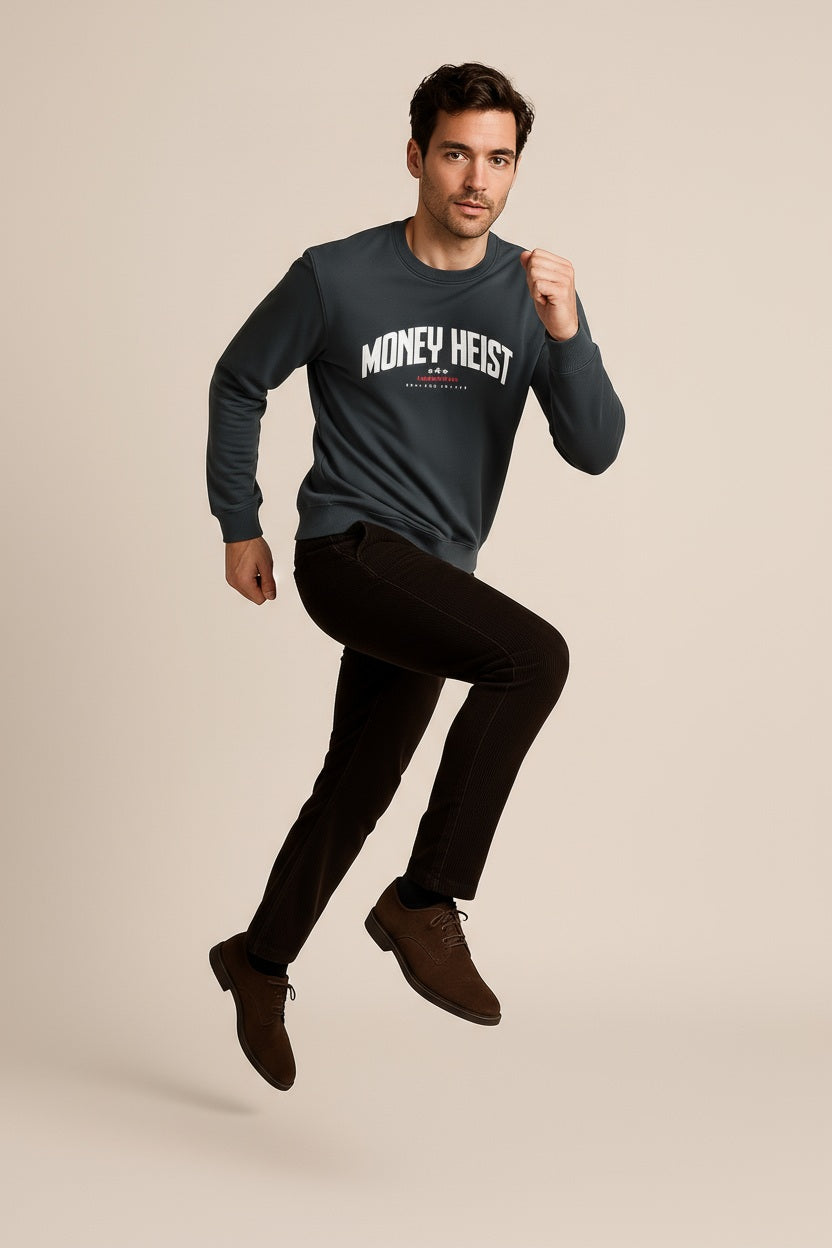 Octave Men Round Neck Graphic Print Sweatshirt