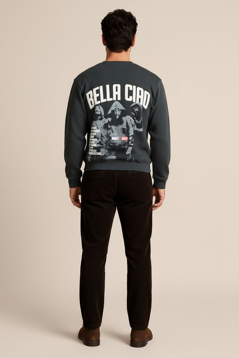 Octave Men Round Neck Graphic Print Sweatshirt