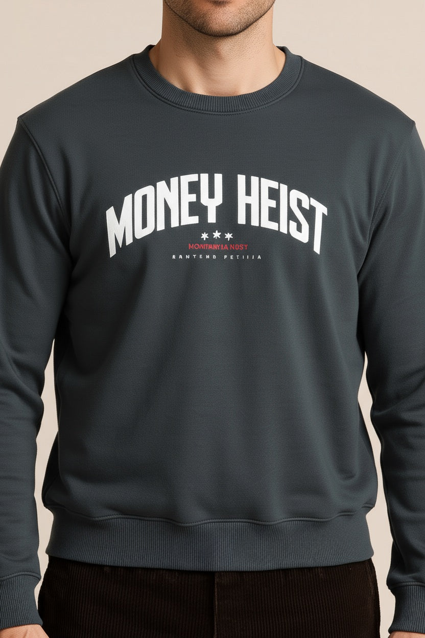 Octave Men Round Neck Graphic Print Sweatshirt