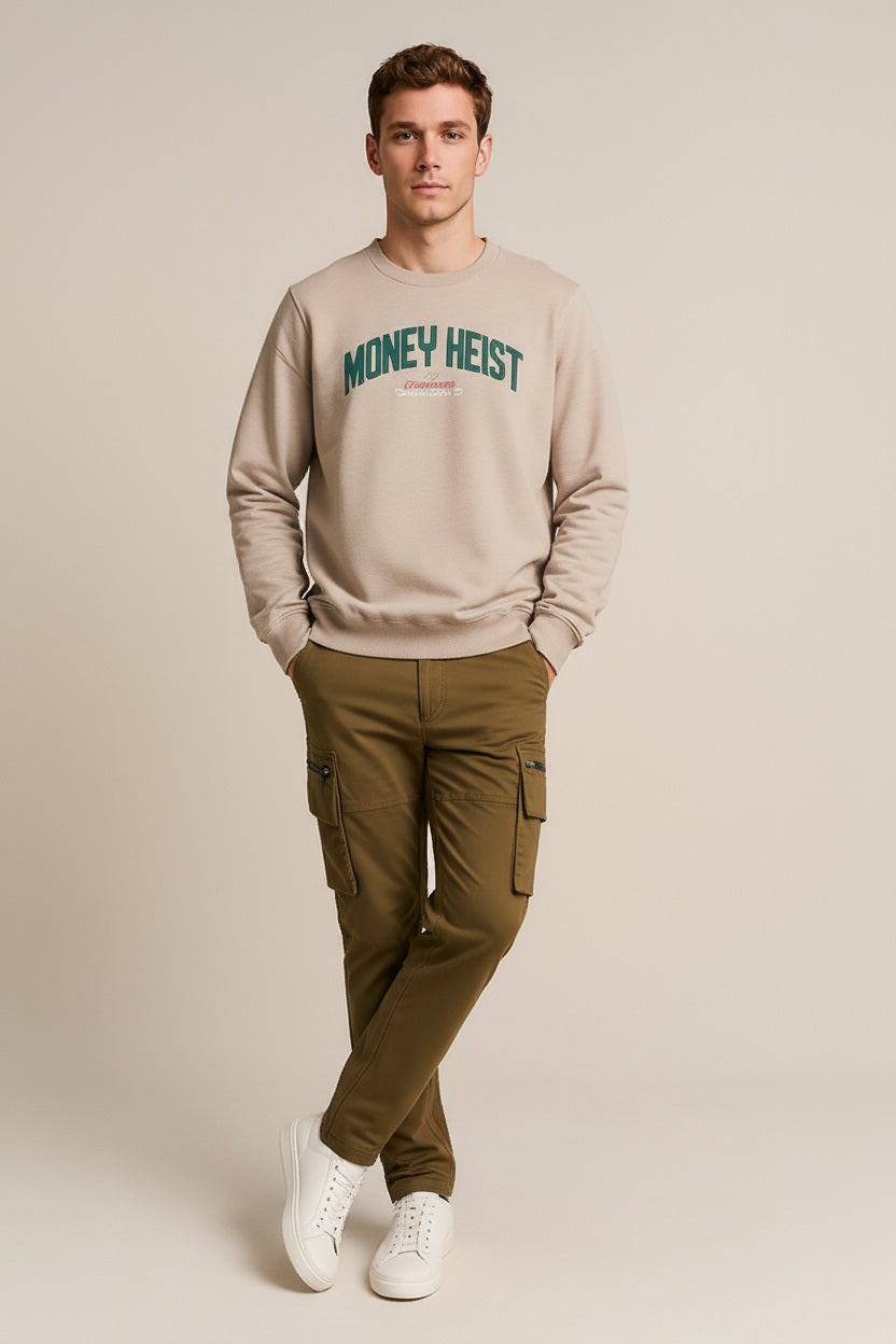 Octave Men Round Neck Graphic Print Sweatshirt