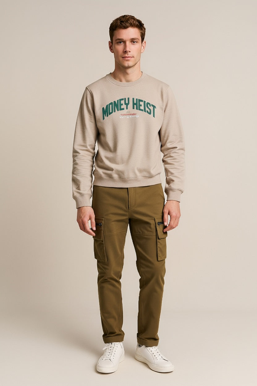 Octave Men Round Neck Graphic Print Sweatshirt