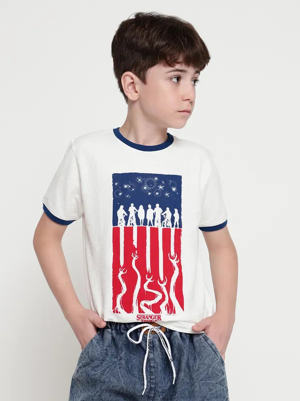 Octave Boys Round Neck Graphic Printed T-Shirt