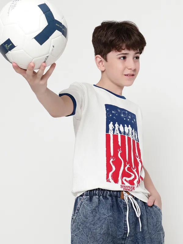 Octave Boys Round Neck Graphic Printed T-Shirt