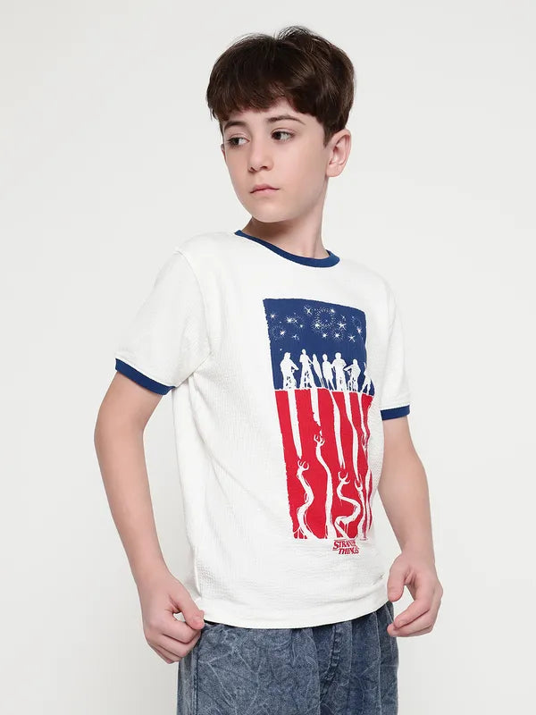 Octave Boys Round Neck Graphic Printed T-Shirt