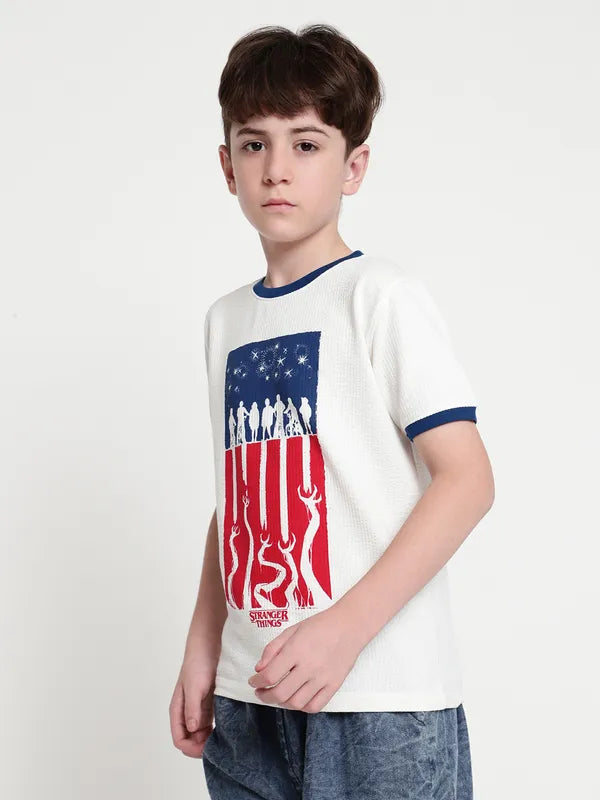 Octave Boys Round Neck Graphic Printed T-Shirt