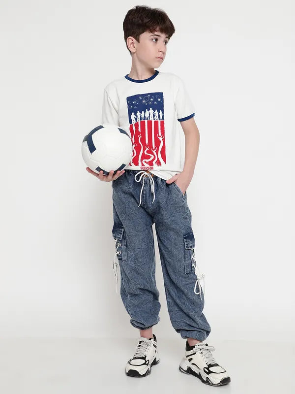 Octave Boys Round Neck Graphic Printed T-Shirt