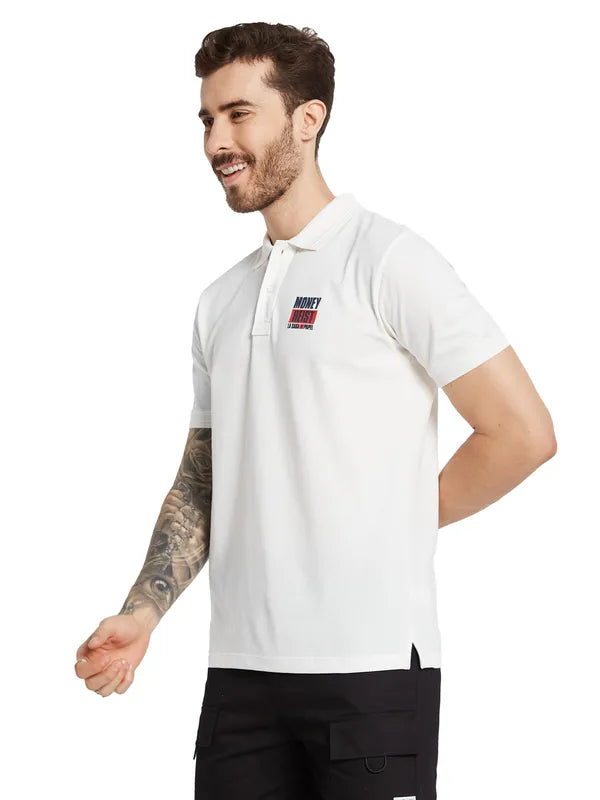 Octave Men Polo Collar Applique T-Shirt