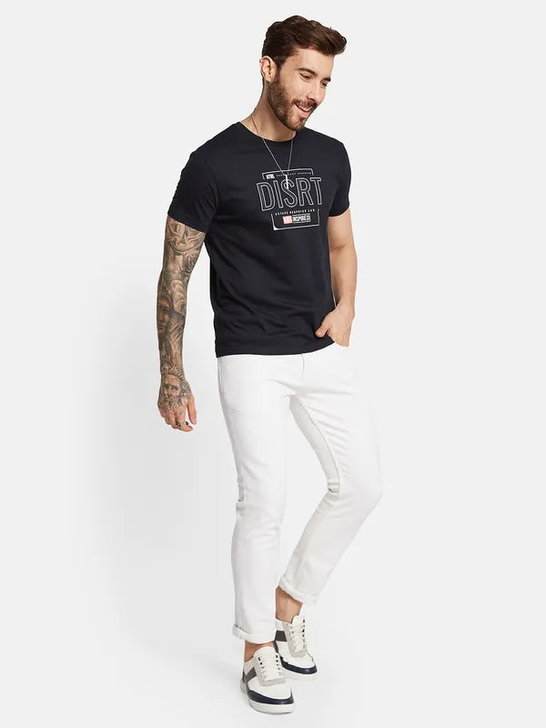 Octave Men Typography Printed Cotton T-Shirt