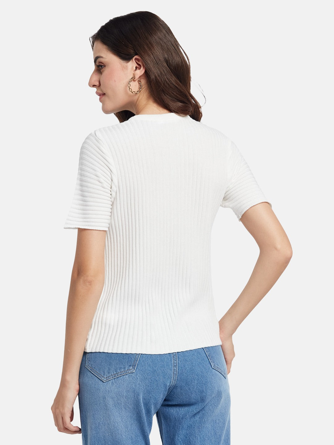 METTLE Women Colourblocked Pockets T-shirt