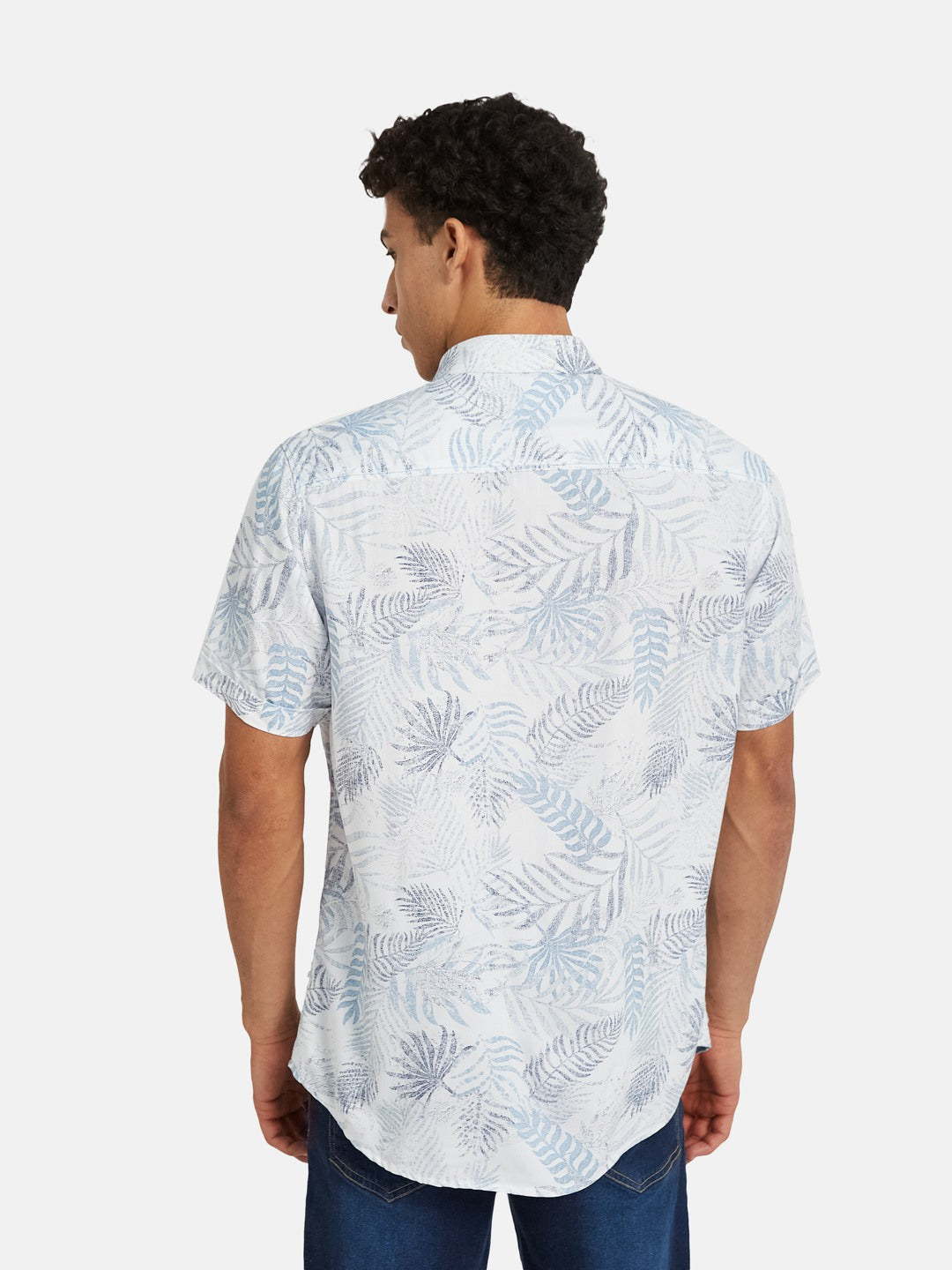 METTLE Men Floral Printed Spread Collar Cotton Casual Shirt