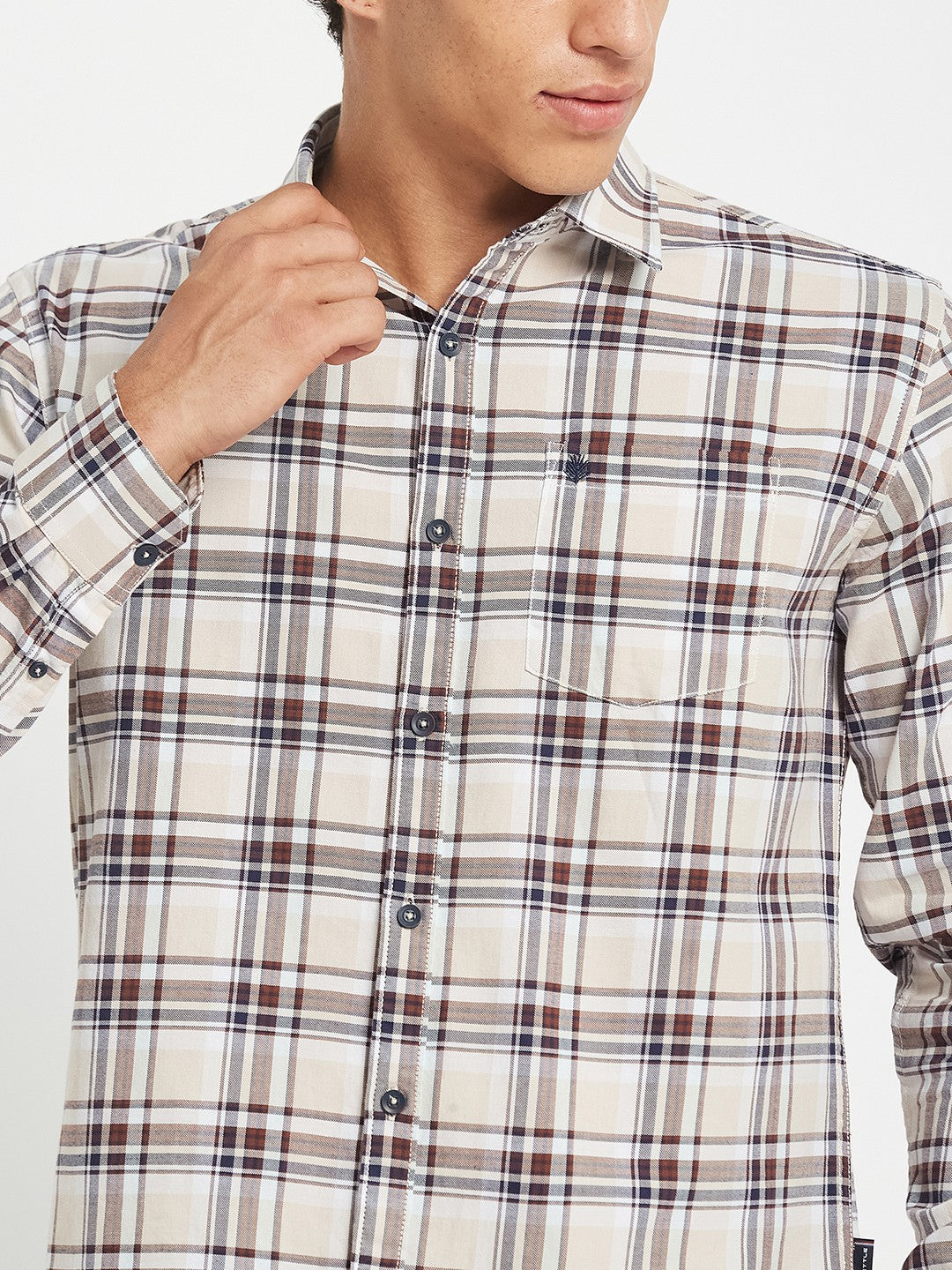 METTLE Checked Long Sleeves Cotton Shirt