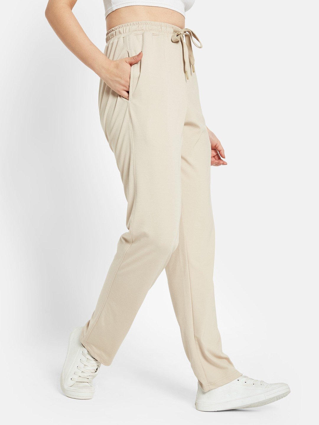 METTLE Women Cotton Mid-Rise Track Pant
