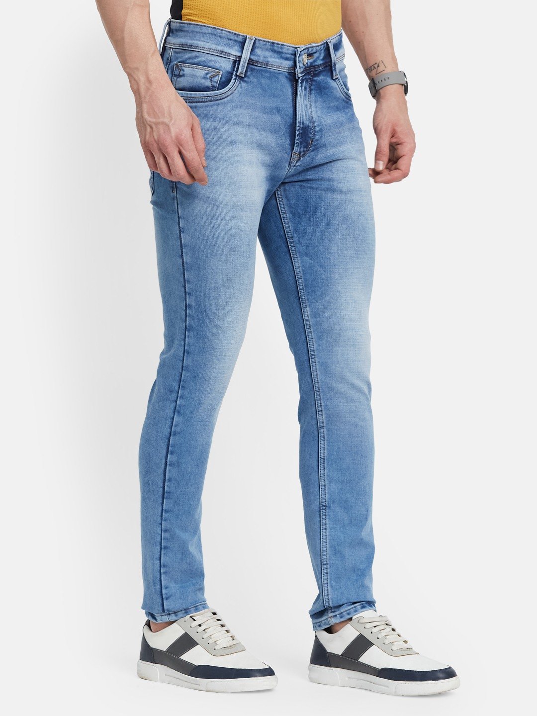 Octave Men Straight Fit Light Fade Stretchable Mid-Rise Jeans