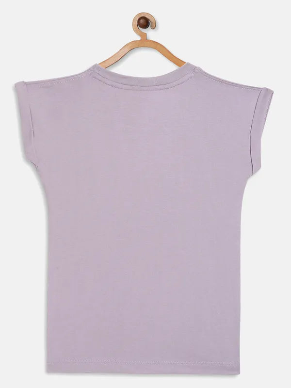 Lilac Graphic Round Neck