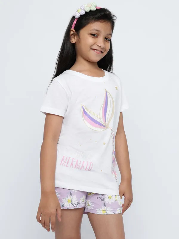 Mettle Girls Graphic Printed Cotton T-Shirt