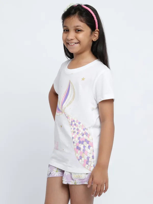 Mettle Girls Graphic Printed Cotton T-Shirt