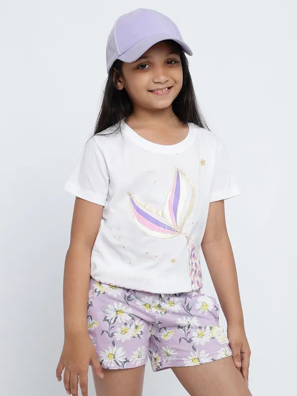 Mettle Girls Graphic Printed Cotton T-Shirt