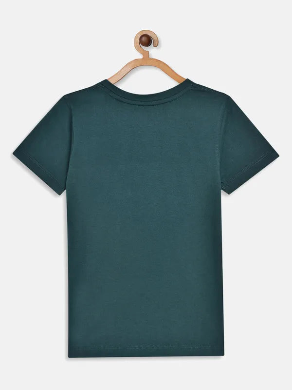 Teal Graphic Round Neck