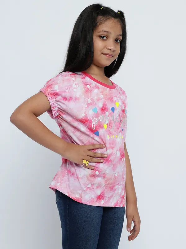 Mettle Girls Abstract Printed Cotton T-Shirt