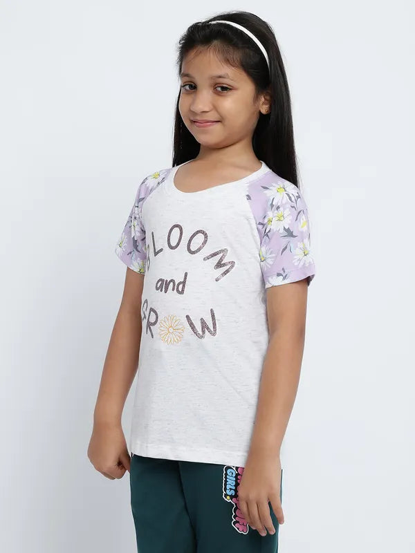 Mettle Girls Typography Printed Cotton Regular T-Shirt