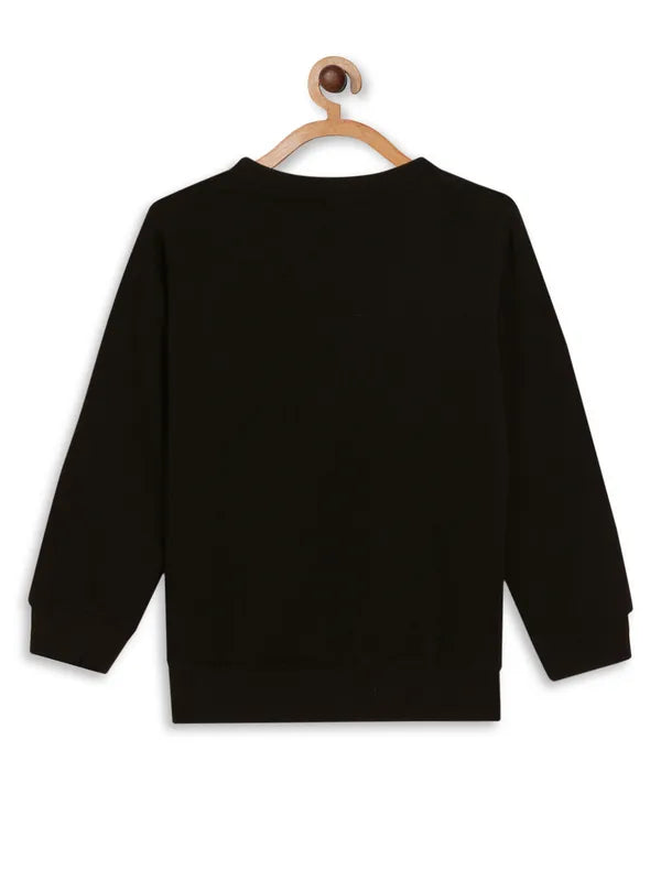 Mettle Girls Black Printed Sweatshirt