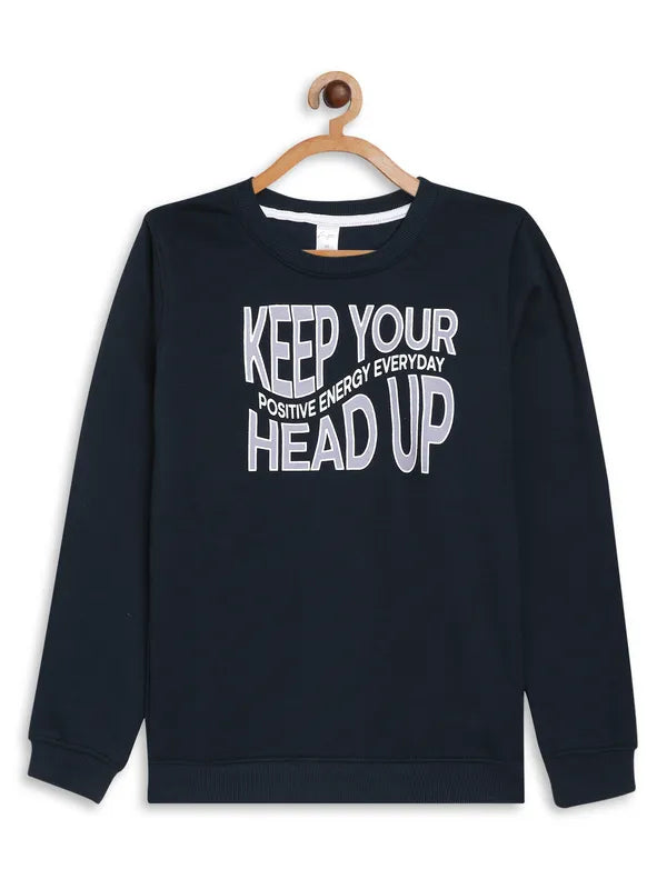 Mettle Girls Navy Blue Printed Sweatshirt