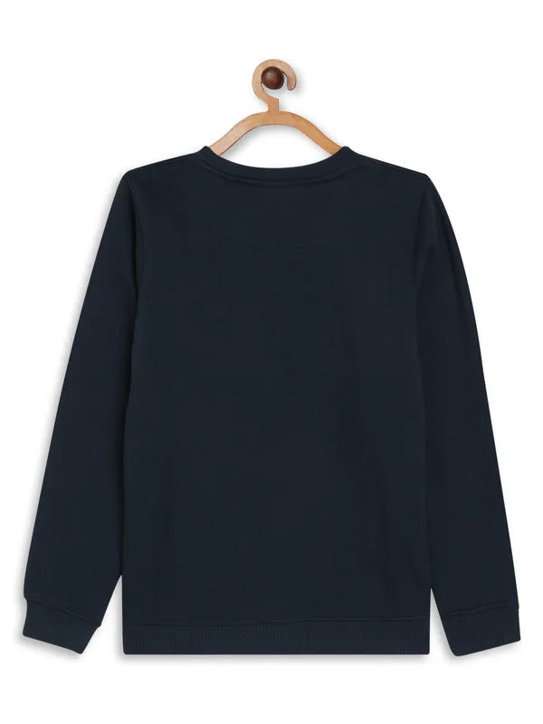 Mettle Girls Navy Blue Printed Sweatshirt