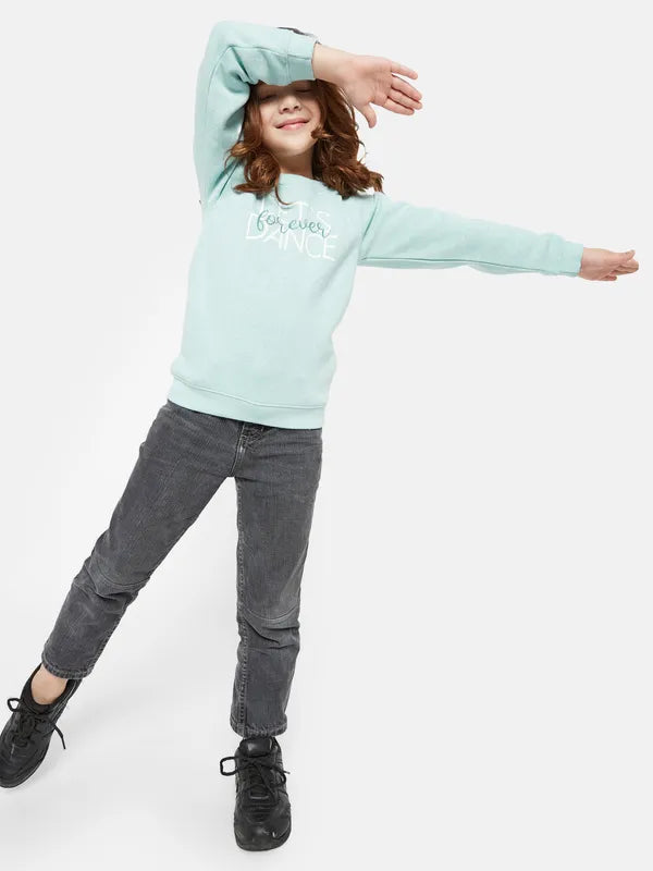 Mettle Girls Blue Printed Sweatshirt