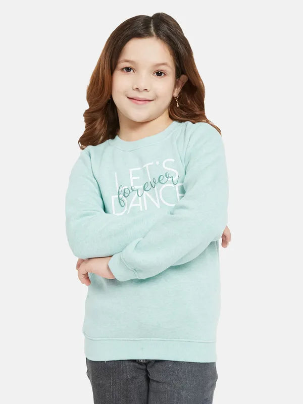 Mettle Girls Blue Printed Sweatshirt