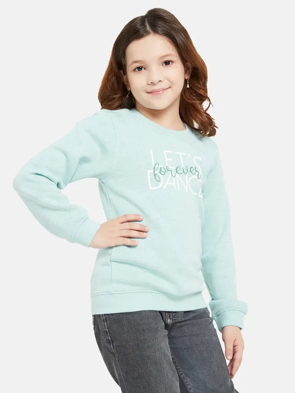 Mettle Girls Blue Printed Sweatshirt