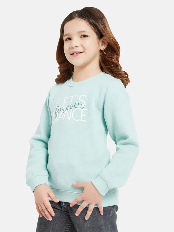 Mettle Girls Blue Printed Sweatshirt