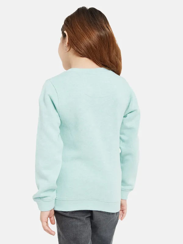 Mettle Girls Blue Printed Sweatshirt