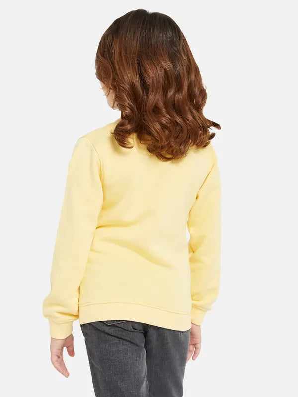 Mettle Girls Yellow Printed Sweatshirt