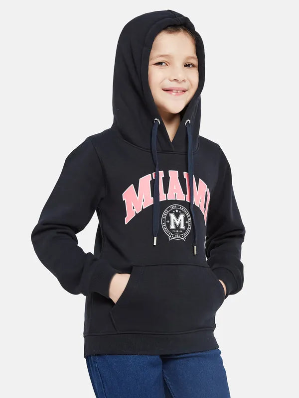 Mettle Girls Navy Blue Hooded Sweatshirt