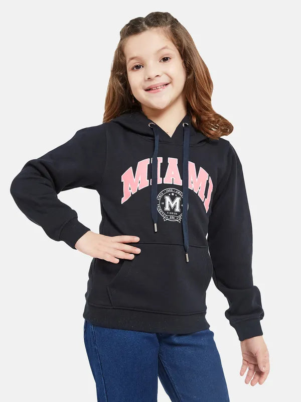 Mettle Girls Navy Blue Hooded Sweatshirt