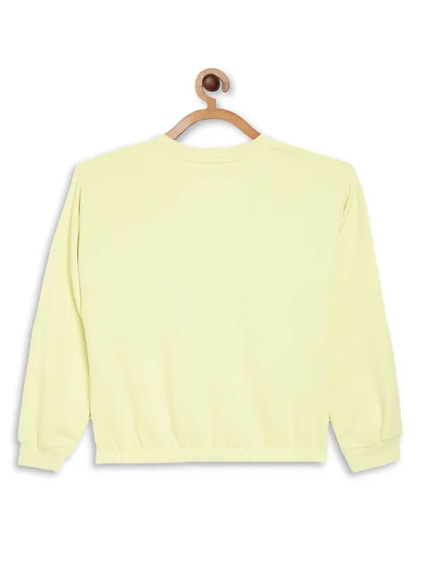 Mettle Girls Yellow Printed Sweatshirt