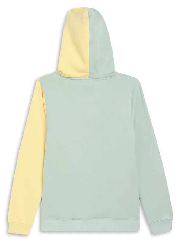 Mettle Girls Yellow Colourblocked Hooded Sweatshirt