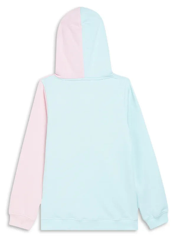 Mettle Girls Pink Printed Hooded Sweatshirt