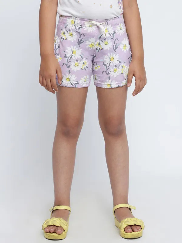 Mettle Girls Floral Printed Cotton Shorts